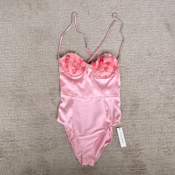 FOR LOVE & LEMONS PINK BODYSUIT - Picture 1 of 5